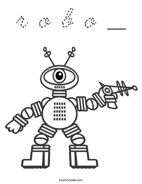 Robot with One Eye Coloring Page