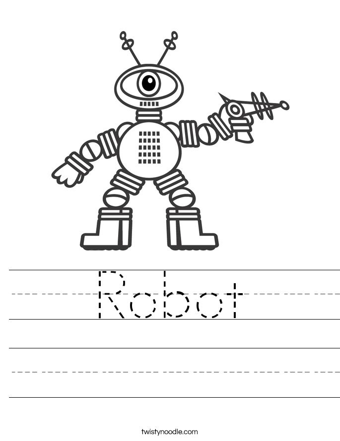 Robot Worksheet Twisty Noodle Robot Worksheet Twisty Noodle