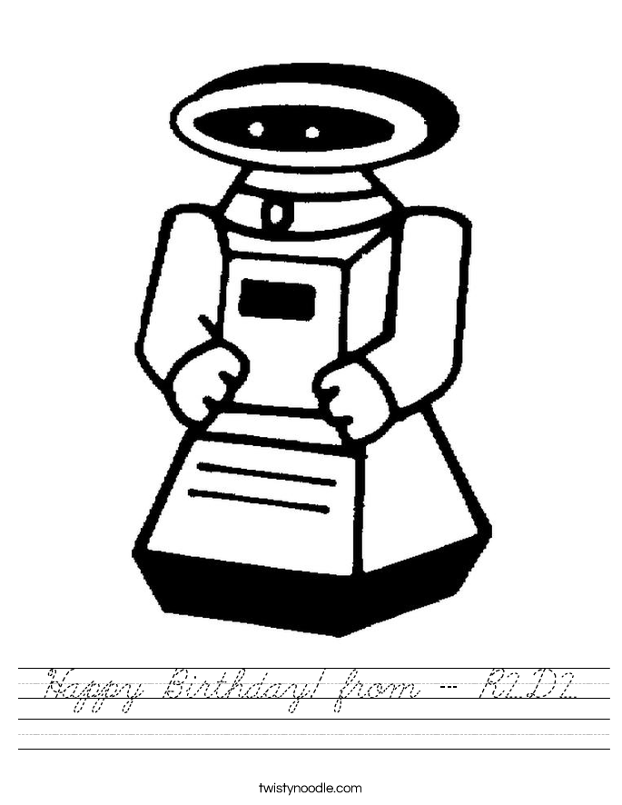 Happy Birthday! from - R2D2 Worksheet