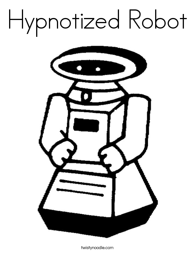 Hypnotized Robot Coloring Page