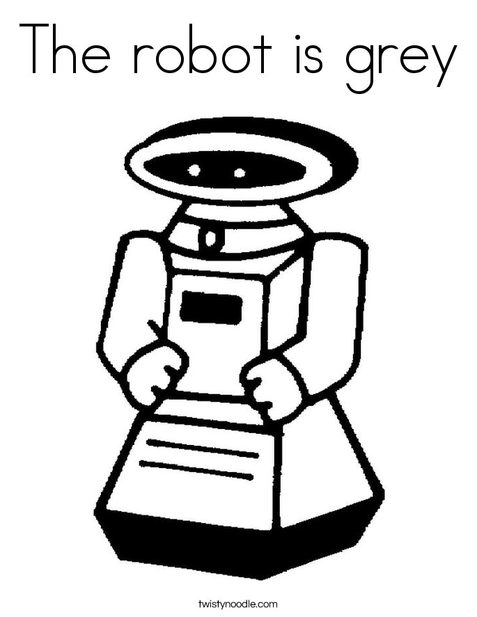 The robot is grey Coloring Page