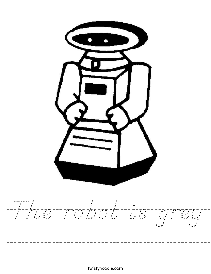 The robot is grey Worksheet