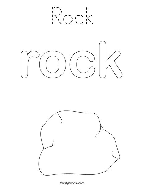 Rock Coloring Page - Tracing - Twisty Noodle