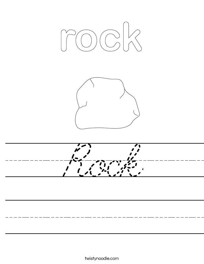 Rock Worksheet - Cursive - Twisty Noodle