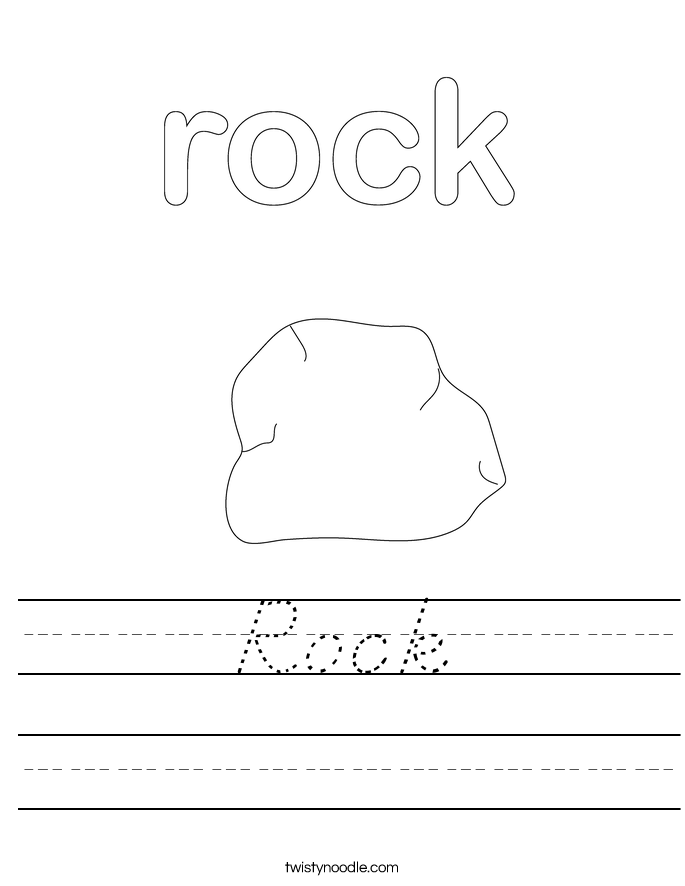 Rock Worksheet - D'Nealian - Twisty Noodle