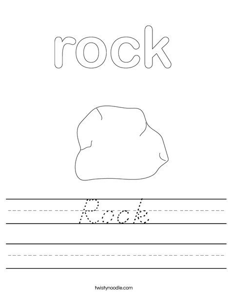 Rock Worksheet - D'Nealian - Twisty Noodle