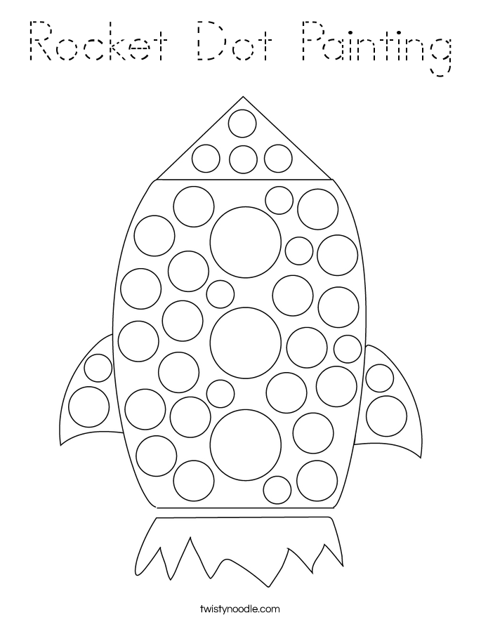 Rocket Dot Painting Coloring Page