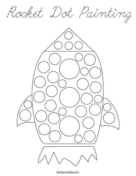Rocket Dot Painting Coloring Page