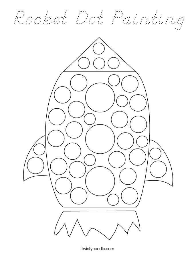 Rocket Dot Painting Coloring Page