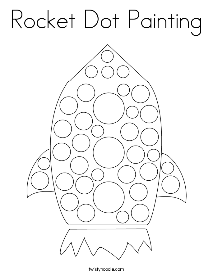 Rocket Dot Painting Coloring Page