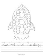 Rocket Dot Painting Handwriting Sheet