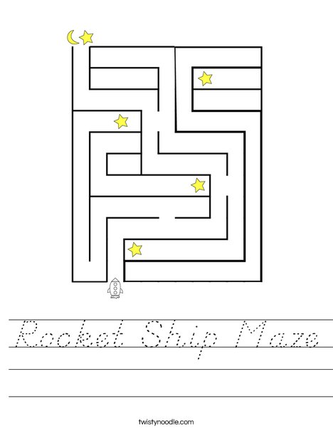 Rocket Ship Maze Worksheet