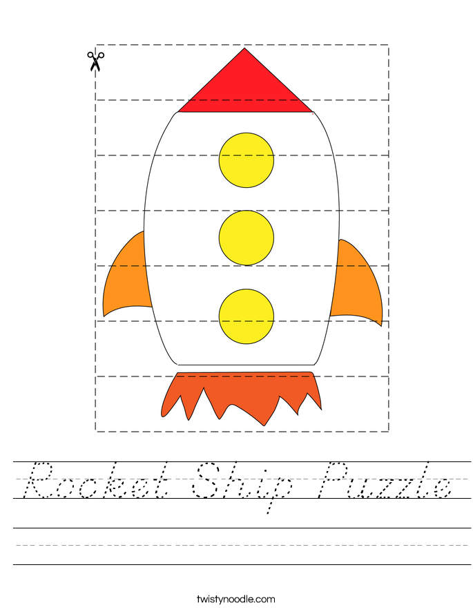 Rocket Ship Puzzle Worksheet