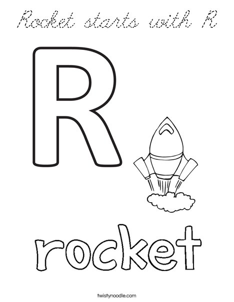 Rocket starts with R Coloring Page