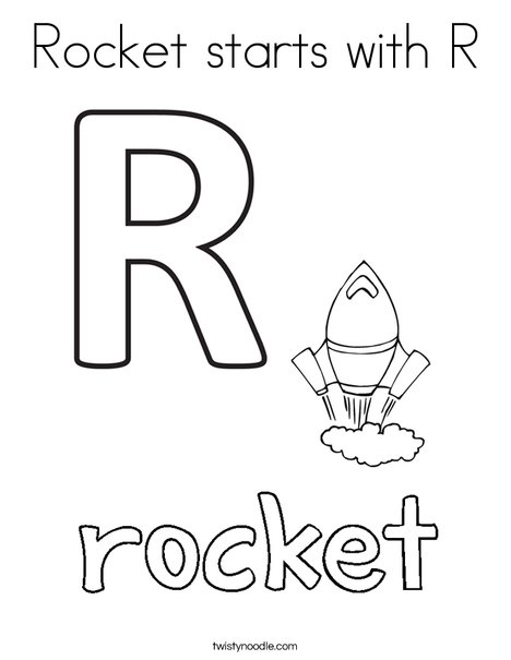 Rocket starts with R Coloring Page