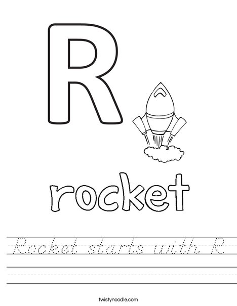 Rocket starts with R Worksheet