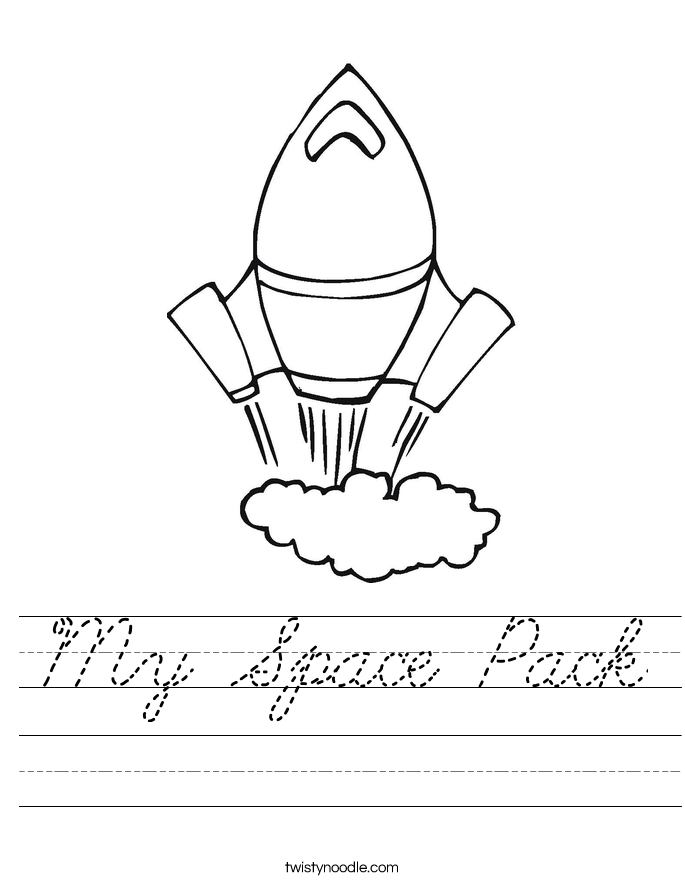 My Space Pack Worksheet