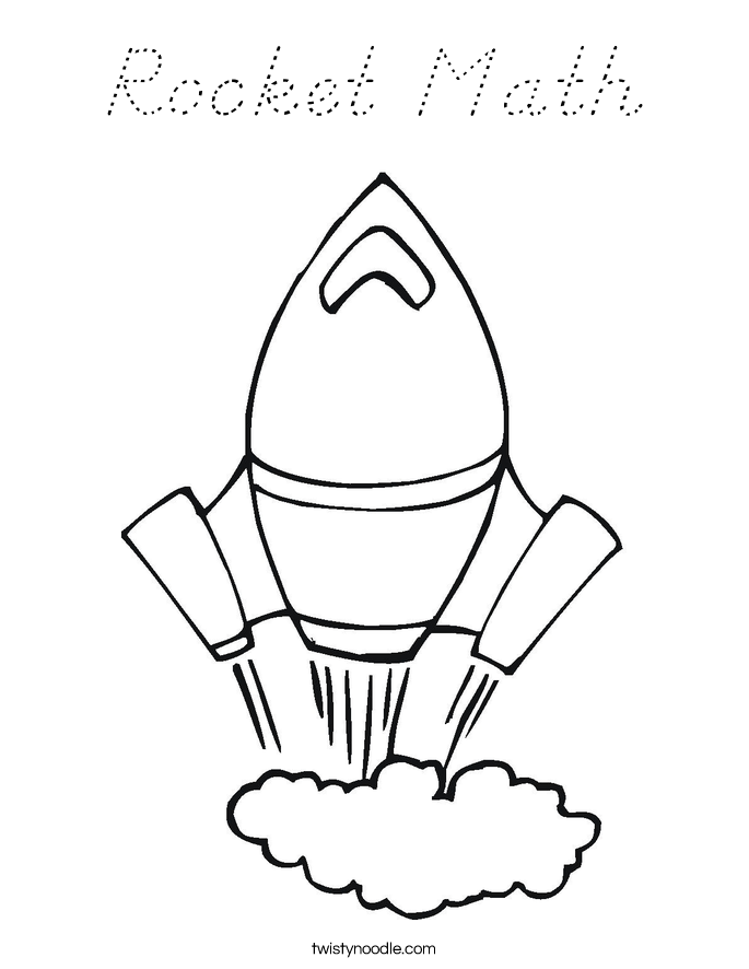 Rocket Math Coloring Page