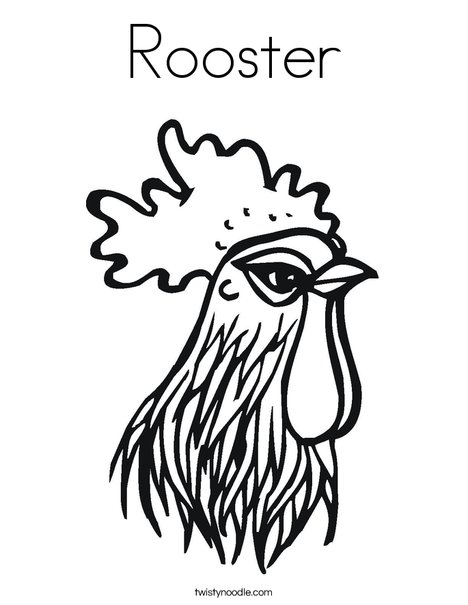 Rooster Coloring Page - Twisty Noodle