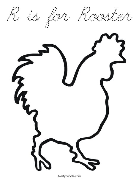 Blank Rooster Coloring Page