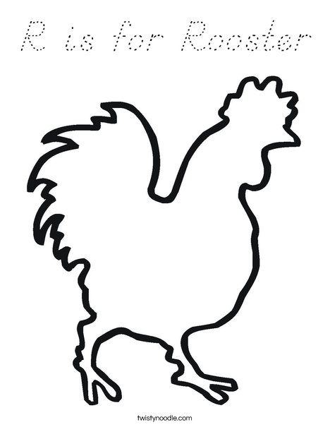 Blank Rooster Coloring Page