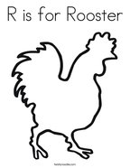 R is for Rooster Coloring Page