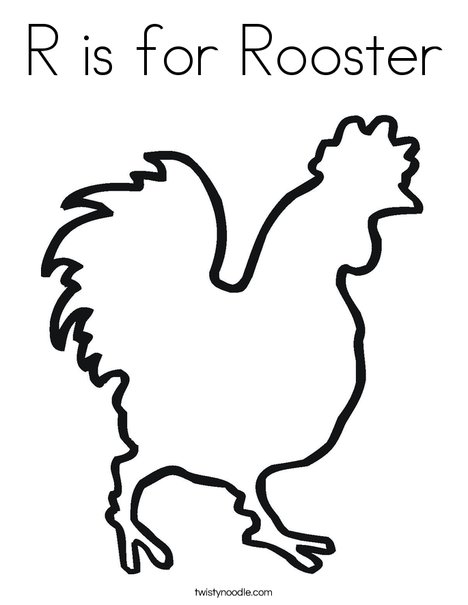 r is for rooster coloring page twisty noodle