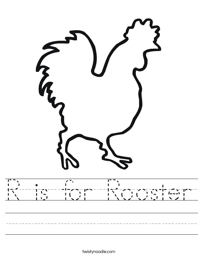 R is for Rooster Worksheet