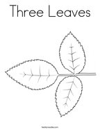 Three Leaves Coloring Page
