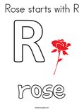 Rose starts with R Coloring Page
