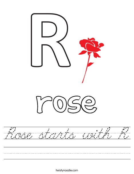 Rose starts with R Worksheet