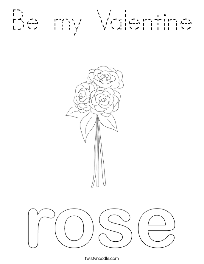 Be my Valentine Coloring Page