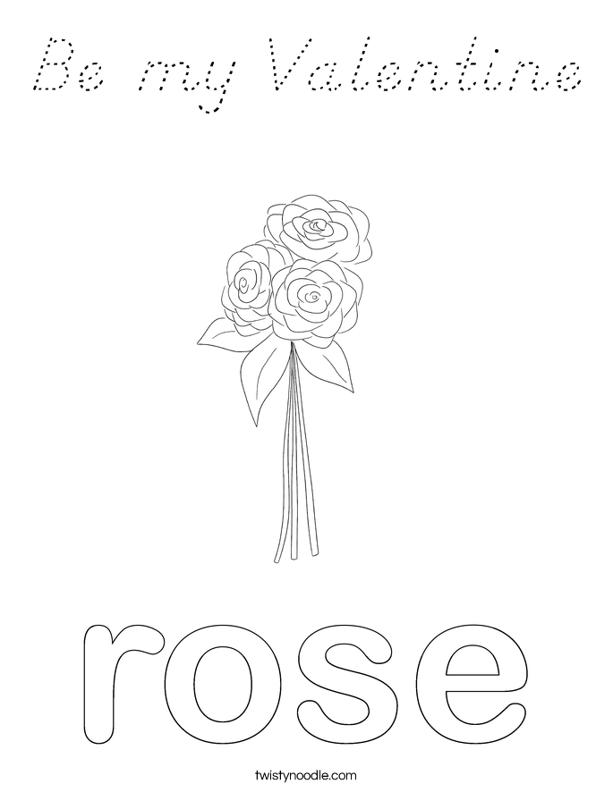 Be my Valentine Coloring Page