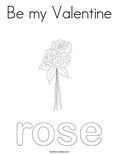 Be my Valentine Coloring Page