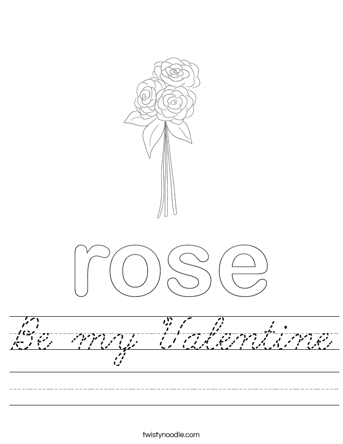 Be my Valentine Worksheet