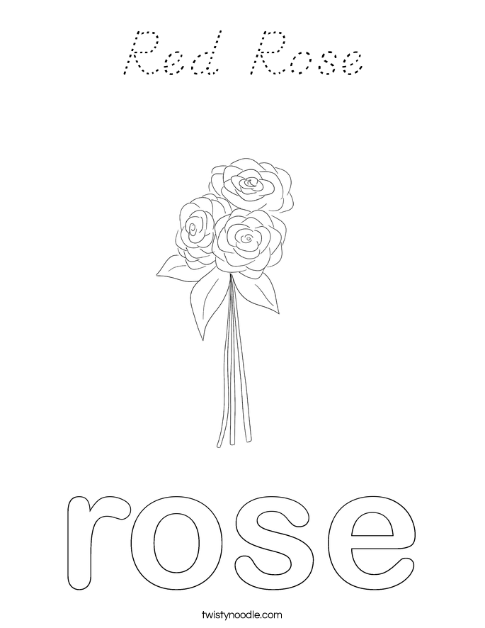 Red Rose Coloring Page