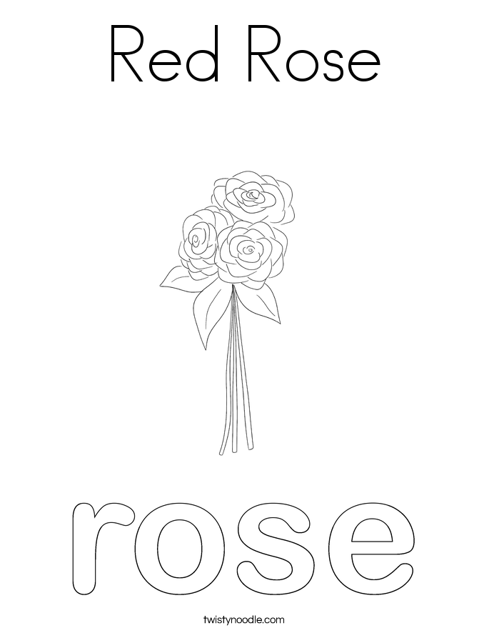 Red Rose Coloring Page