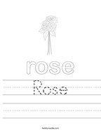 Rose Handwriting Sheet