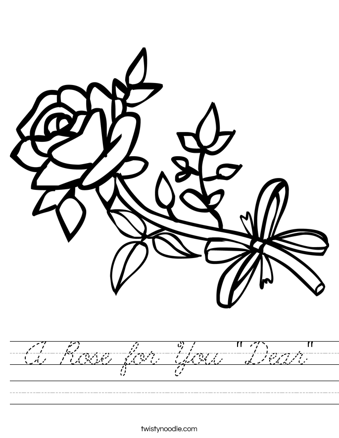 A Rose for You "Dear" Worksheet