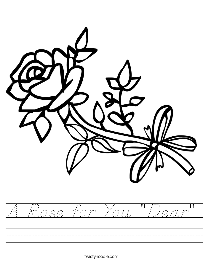 A Rose for You "Dear" Worksheet