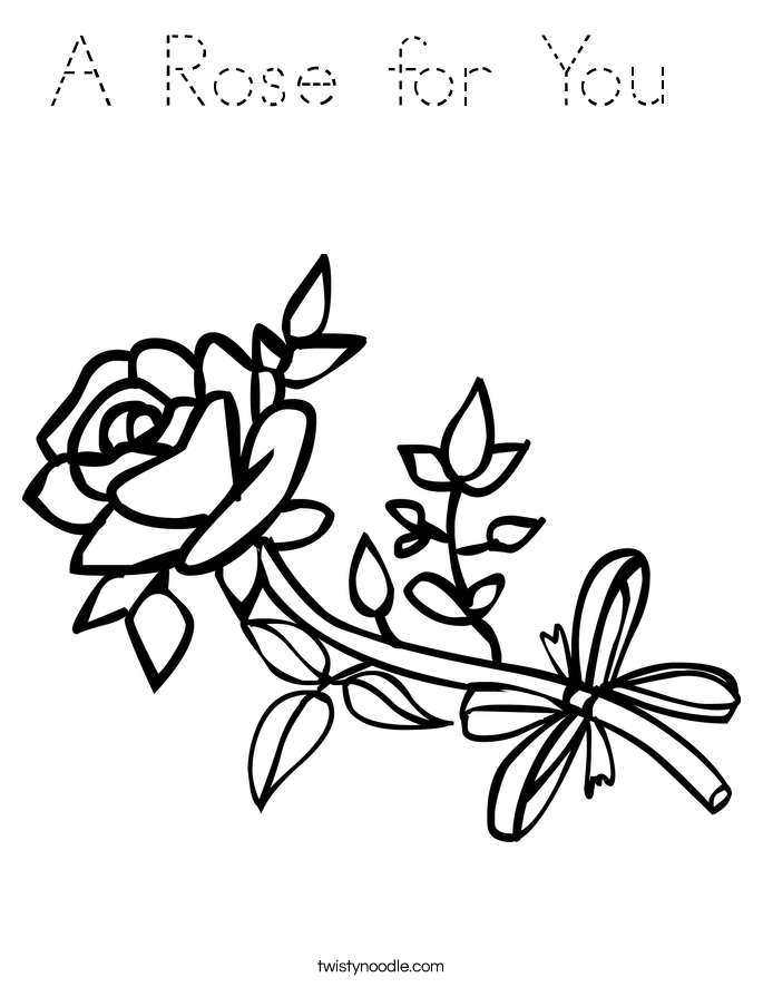 A Rose for You  Coloring Page