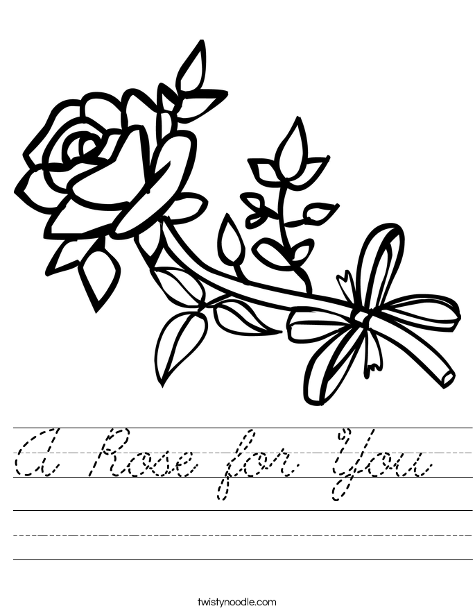 A Rose for You  Worksheet