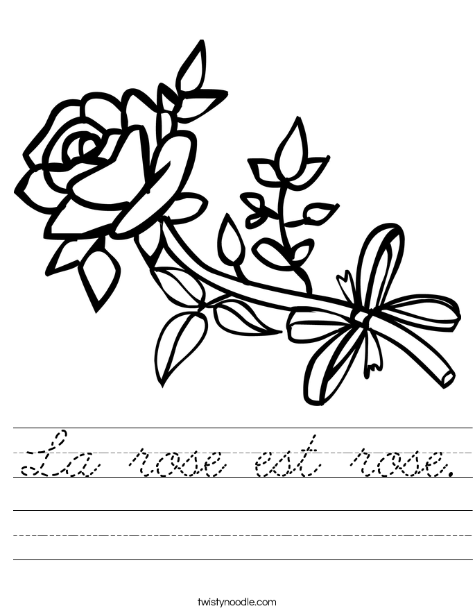 La rose est rose. Worksheet