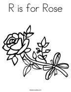 R is for Rose Coloring Page