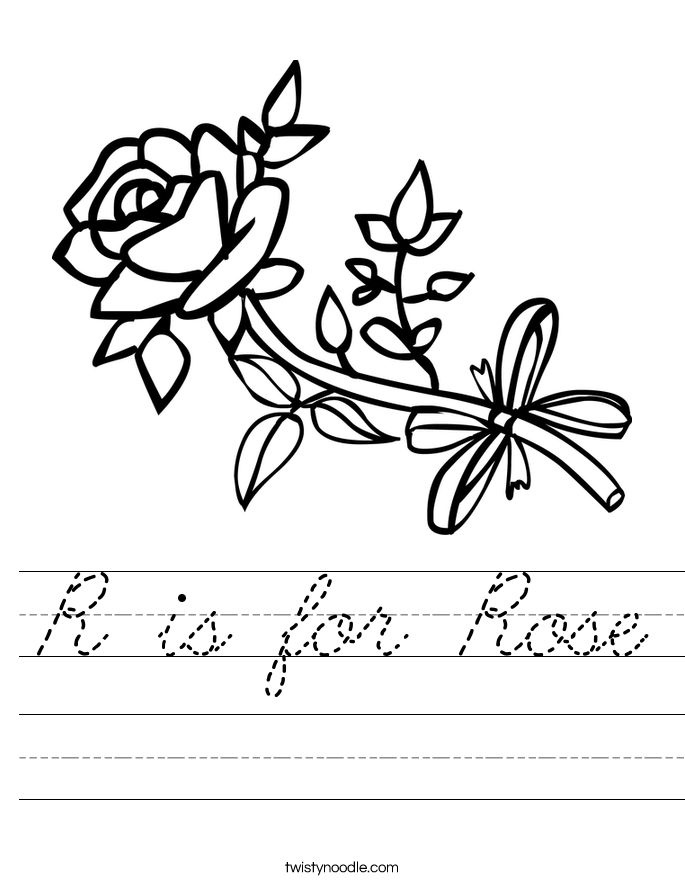 R is for Rose Worksheet