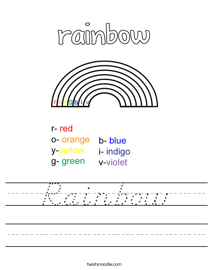 Rainbow Worksheet