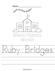 Ruby Bridges Handwriting Sheet