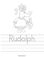 Rudolph Handwriting Sheet