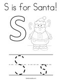 S is for Santa Coloring Page