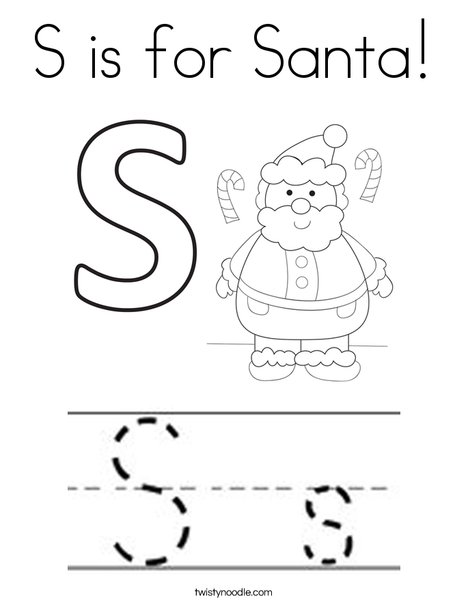 S is for Santa Coloring Page - Twisty Noodle S is for Santa Coloring Page - Twisty Noodle